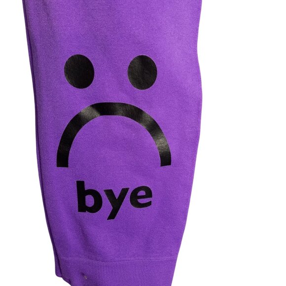 Little Miss Matched Size 8 10 M Leggings Girls Smile Hi Bye Face Purple NEW - Picture 6 of 7